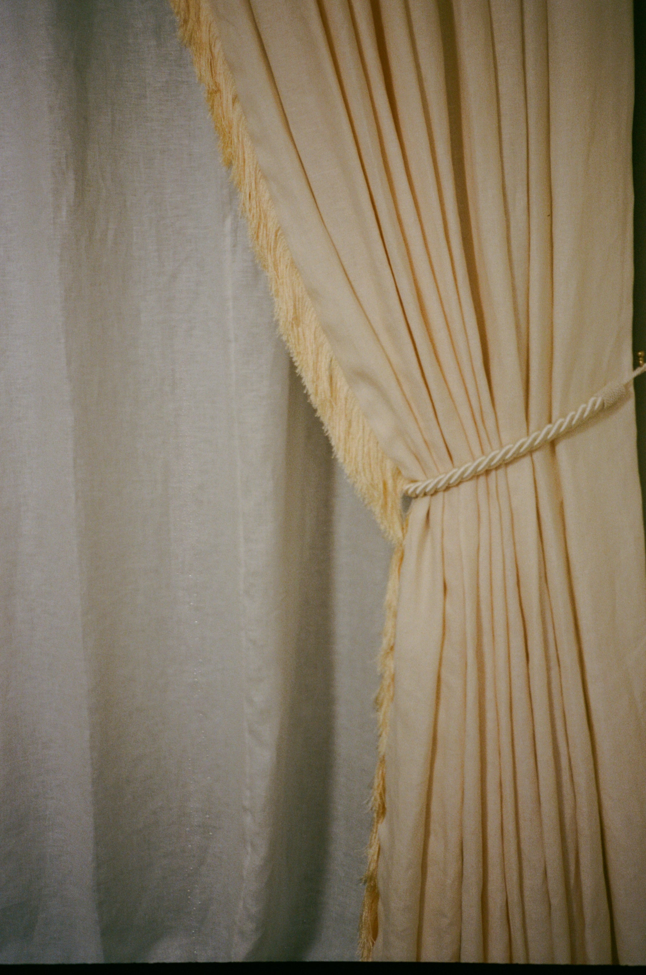 Satin rope curtain tie back - champagne
