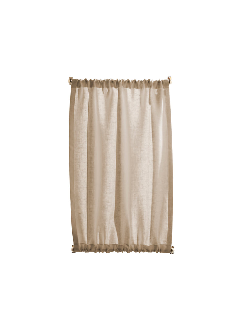 The cafe curtain - mediumweight linen - with a double pocket - hanbury cornsilk