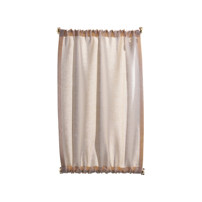 The cafe curtain - mediumweight linen - with a double pocket