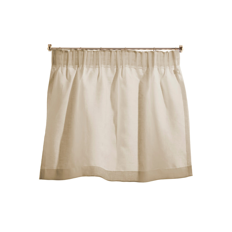 The cafe curtain - lightweight linen with a pleated top - elderfield cornsilk