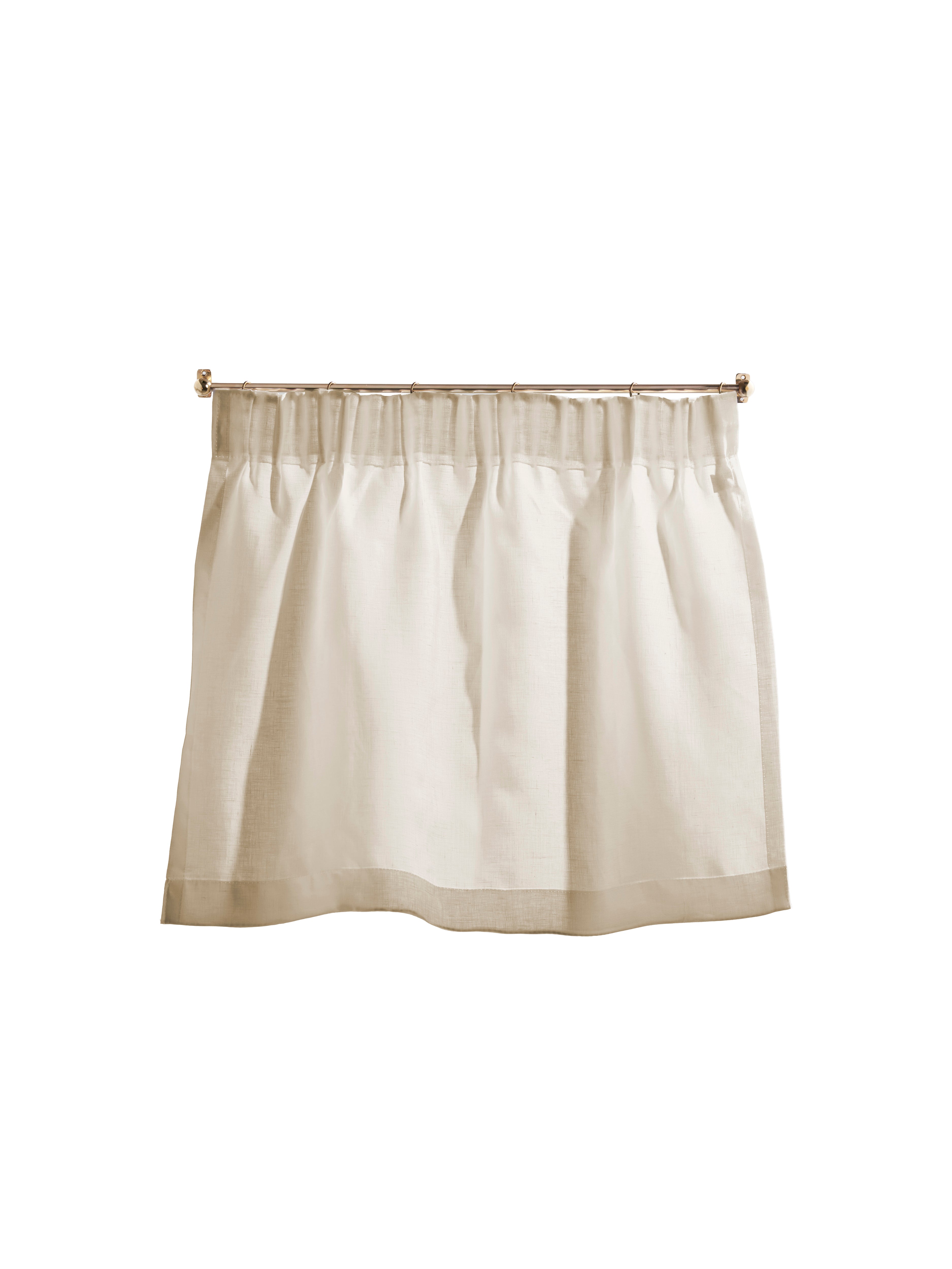 Cafe curtain 152 - pleated top - elderfield vellum - Pole Width 120cm x Drop 90cm