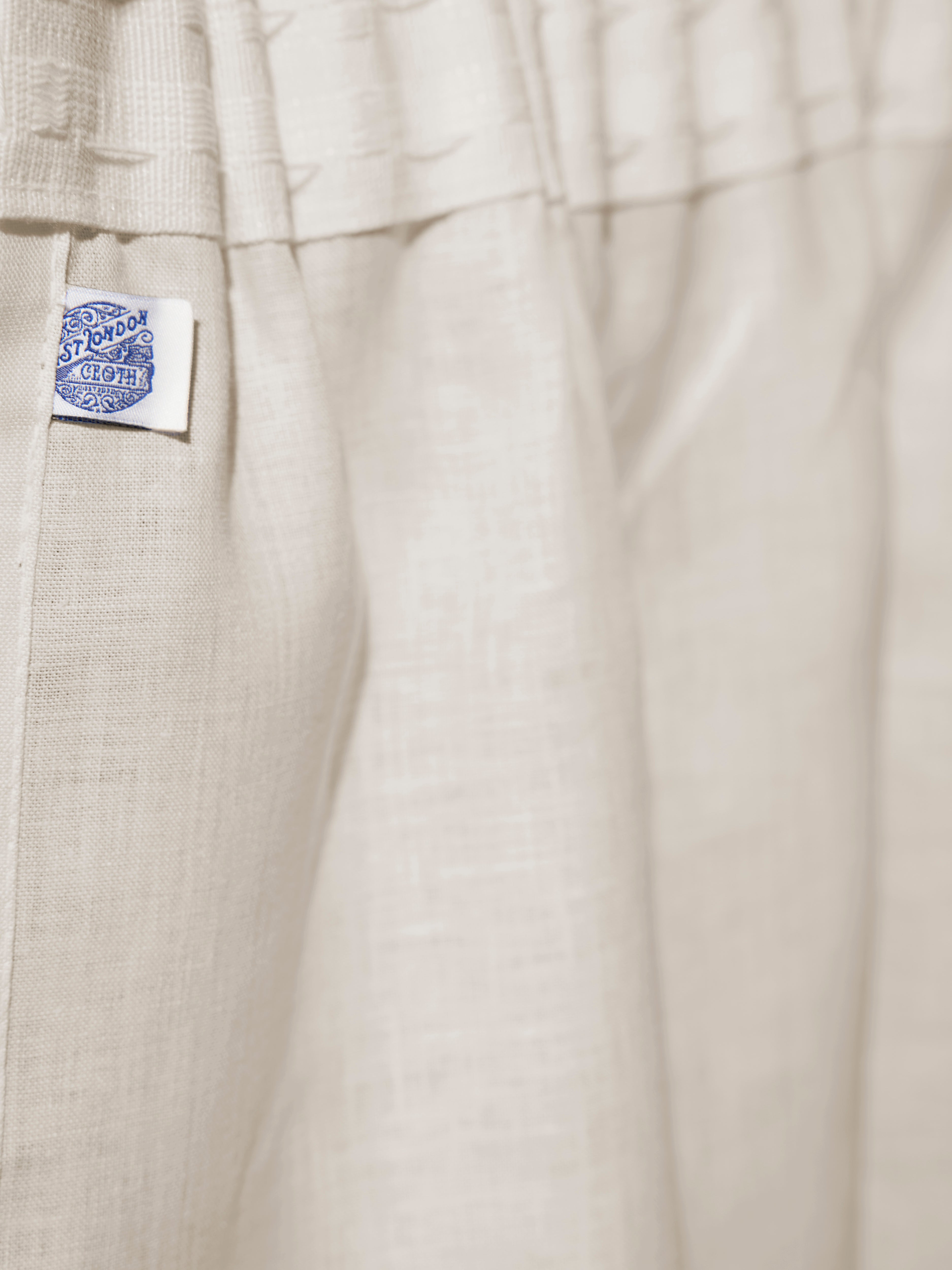 The cafe curtain - lightweight linen with a pleated top
