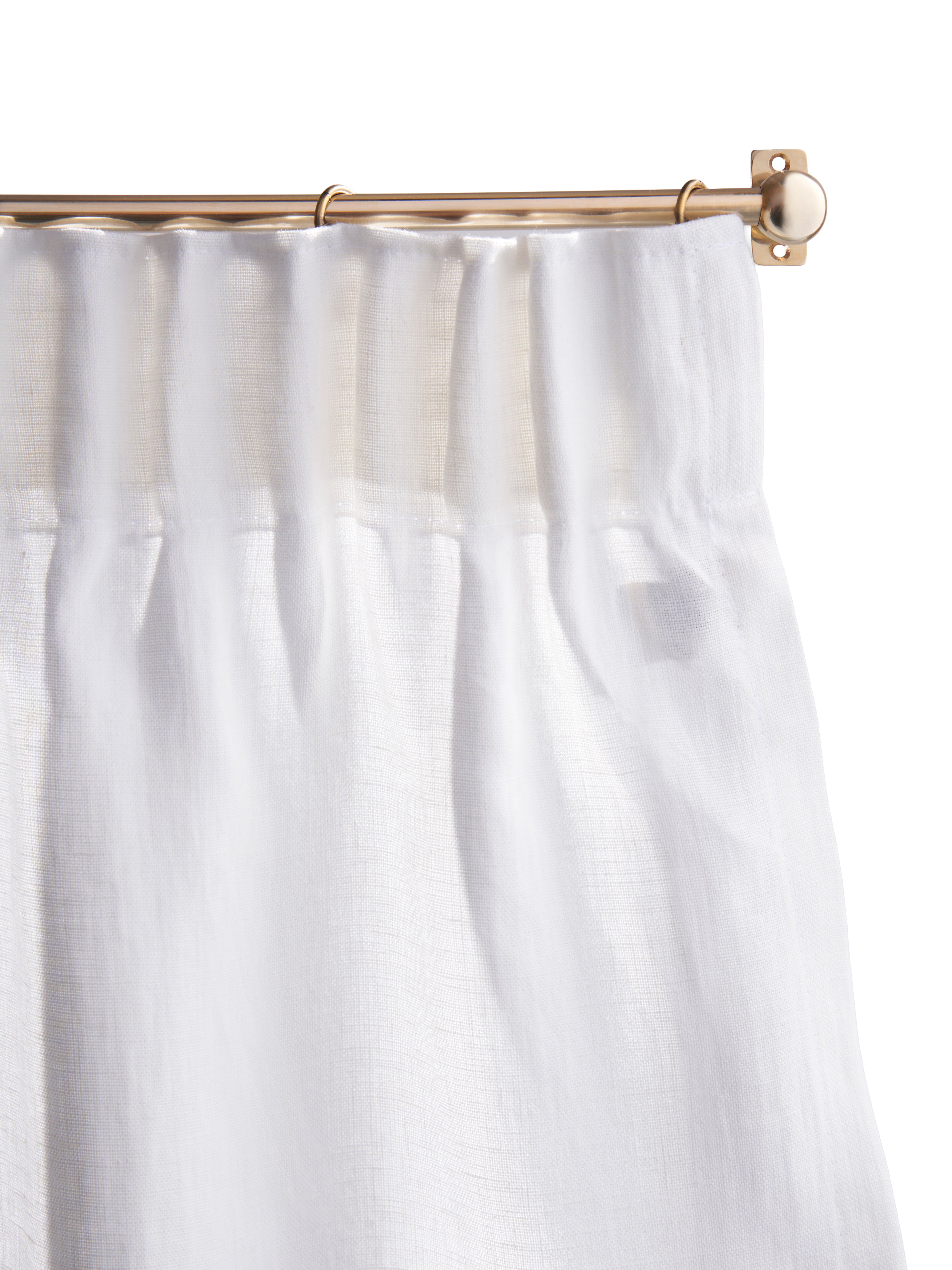 Cafe curtain 154 - pleated top - hanbury laundered turpentine - Pole Width 60cm x Drop 60cm