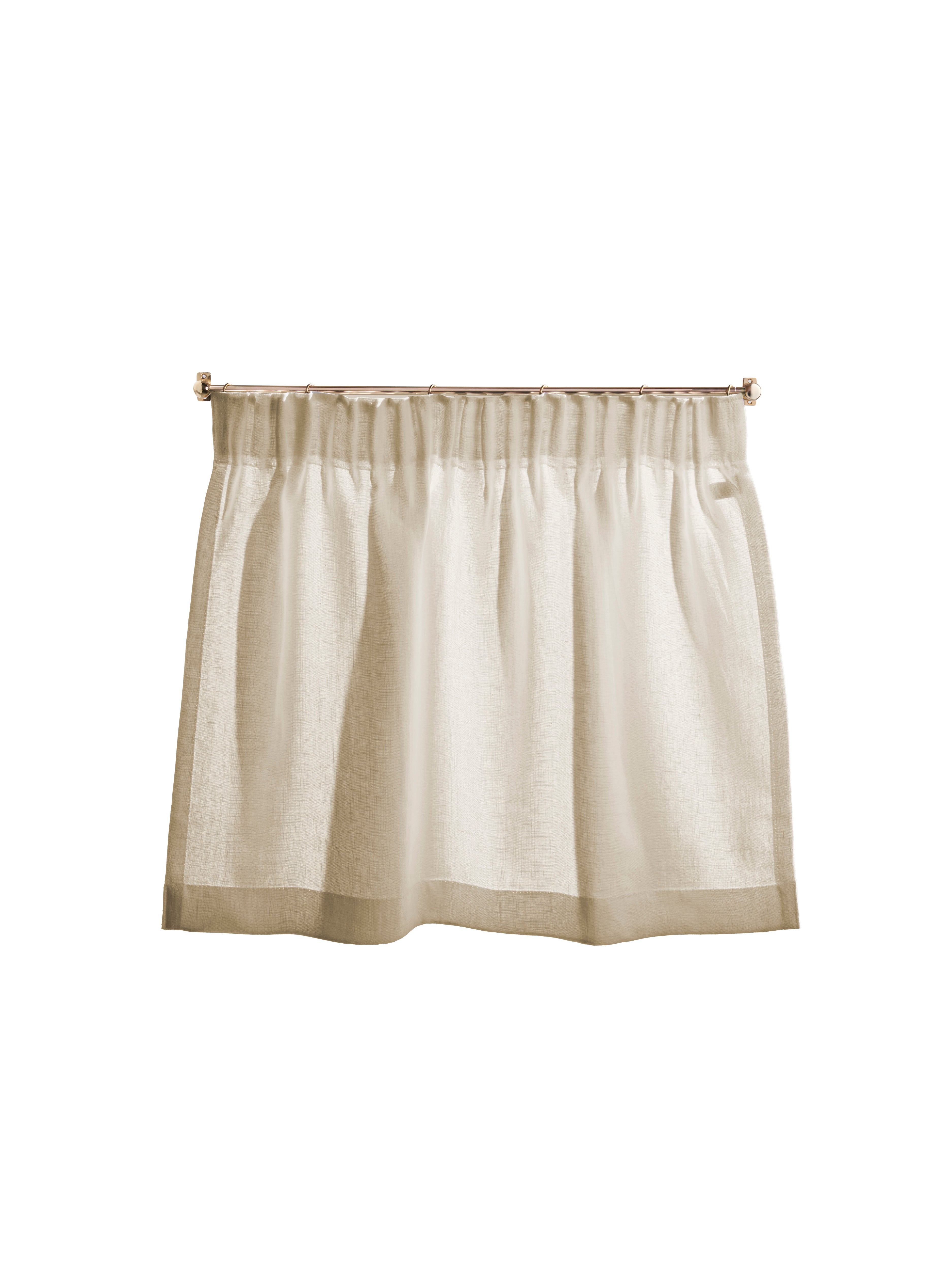 Cafe curtain 153 - pleated top - hanbury vellum - Pole Width 60cm x Drop 60cm