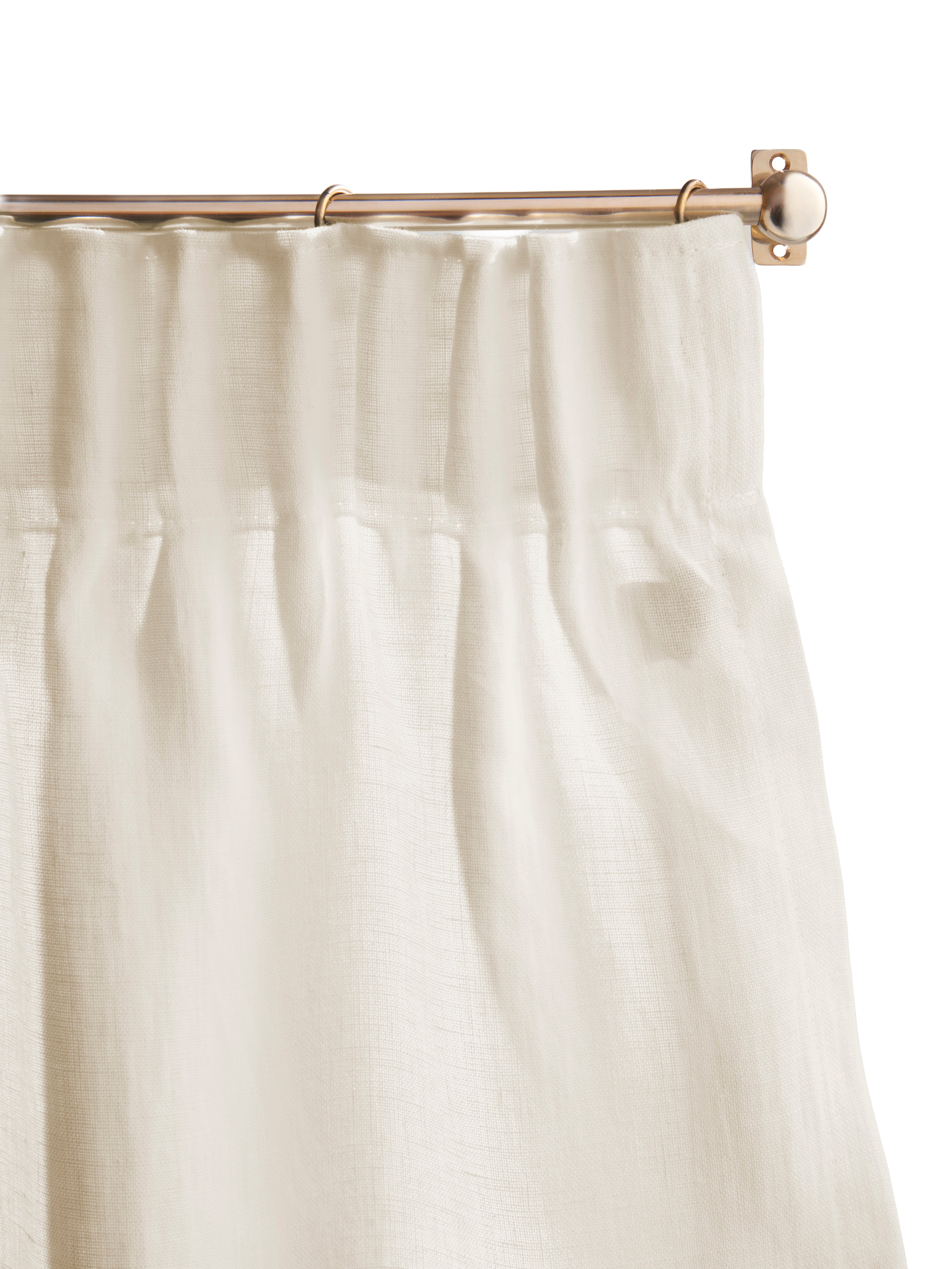 Cafe curtain 153 - pleated top - hanbury vellum - Pole Width 60cm x Drop 60cm