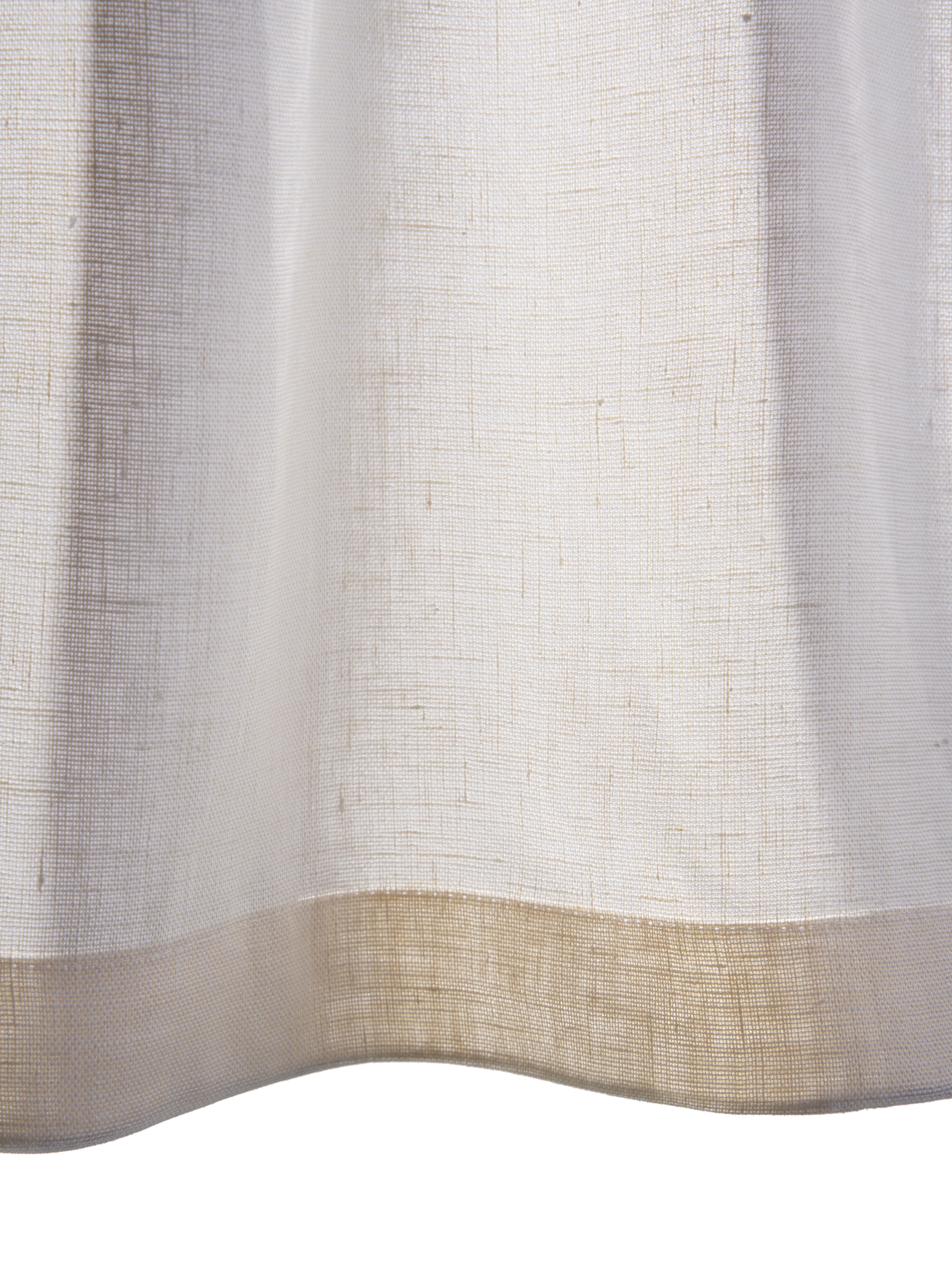 The cafe curtain - open weave Netto linen with a pleated top
