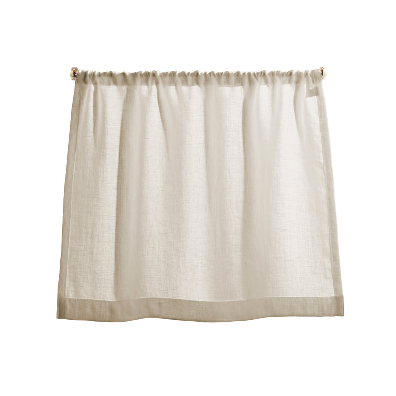 The cafe curtain - soft washed linen with a pocket top - vellum
