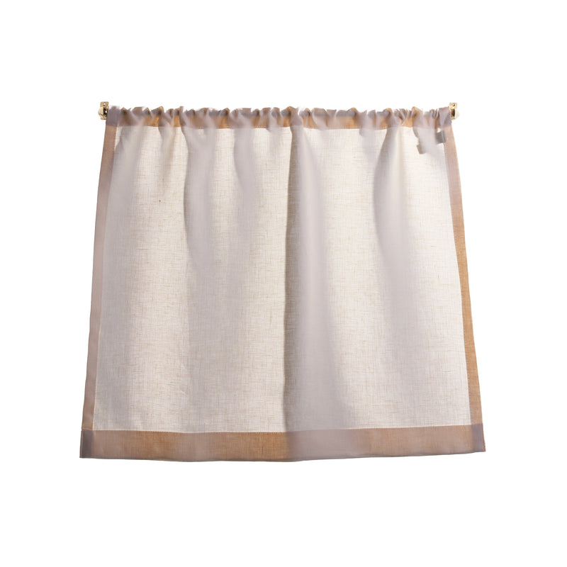 The cafe curtain - medium weight linen with a pocket top