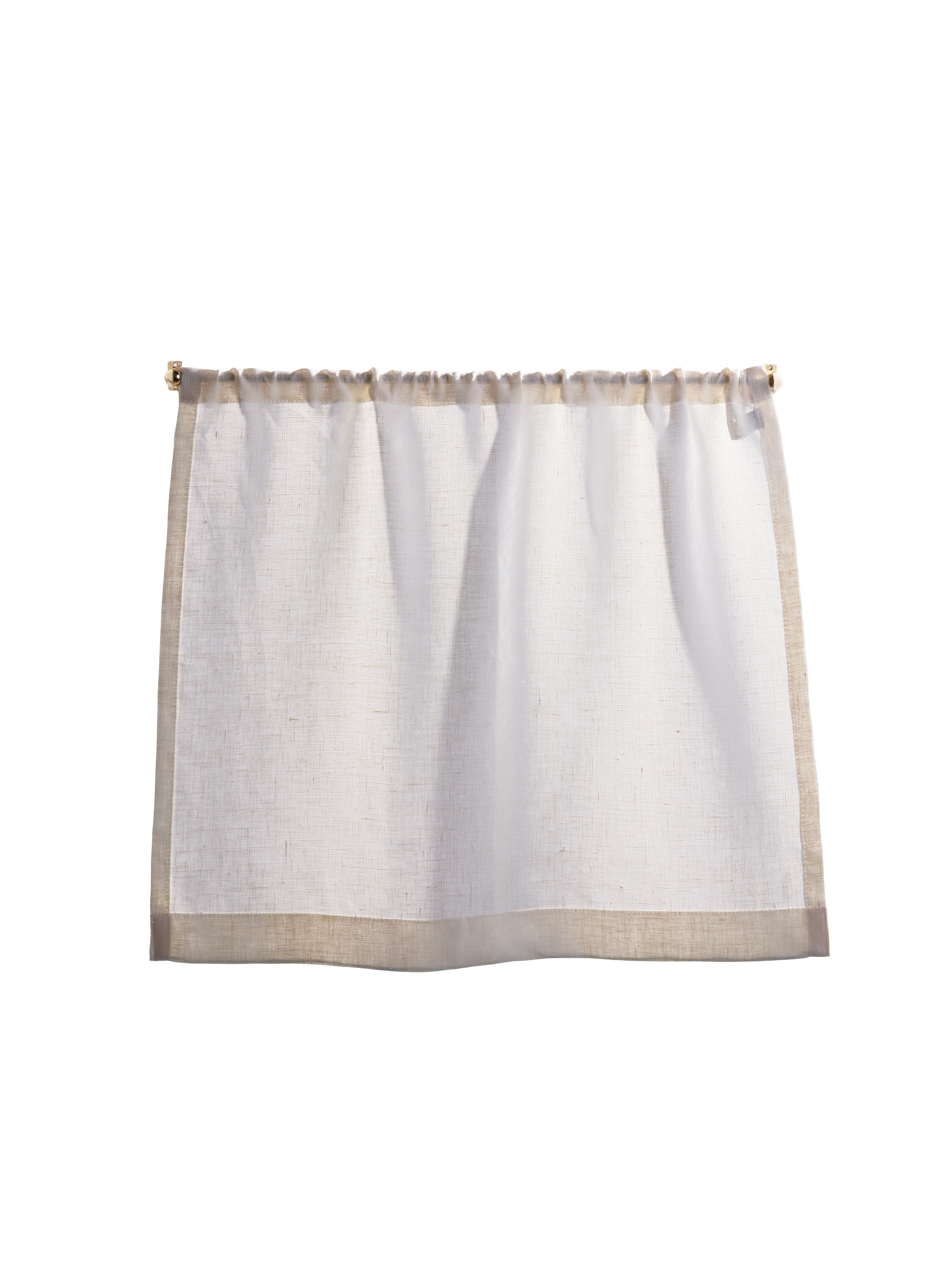 The cafe curtain - open weave Netto linen with a pocket top