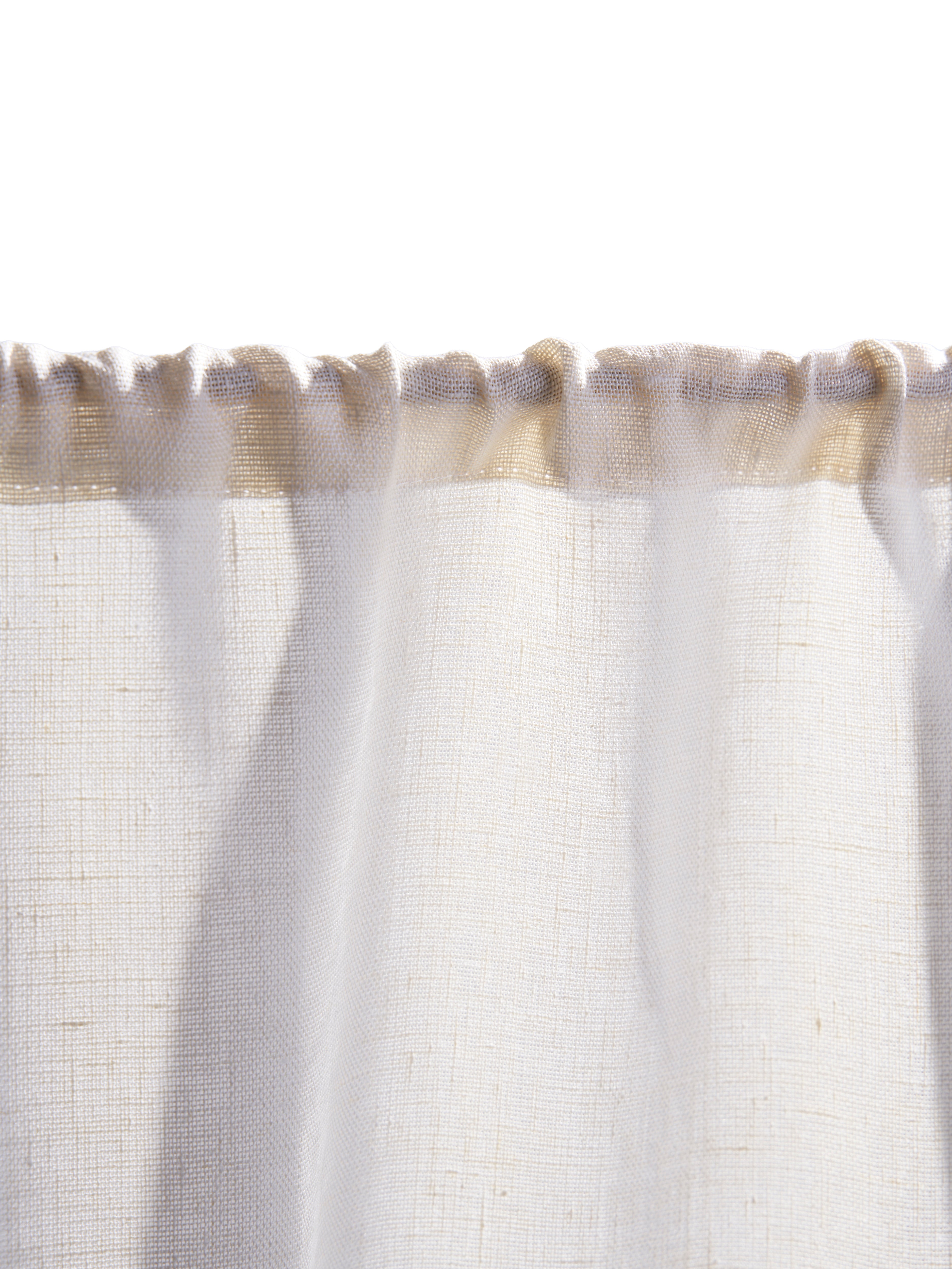 The cafe curtain - open weave Netto linen with a pocket top