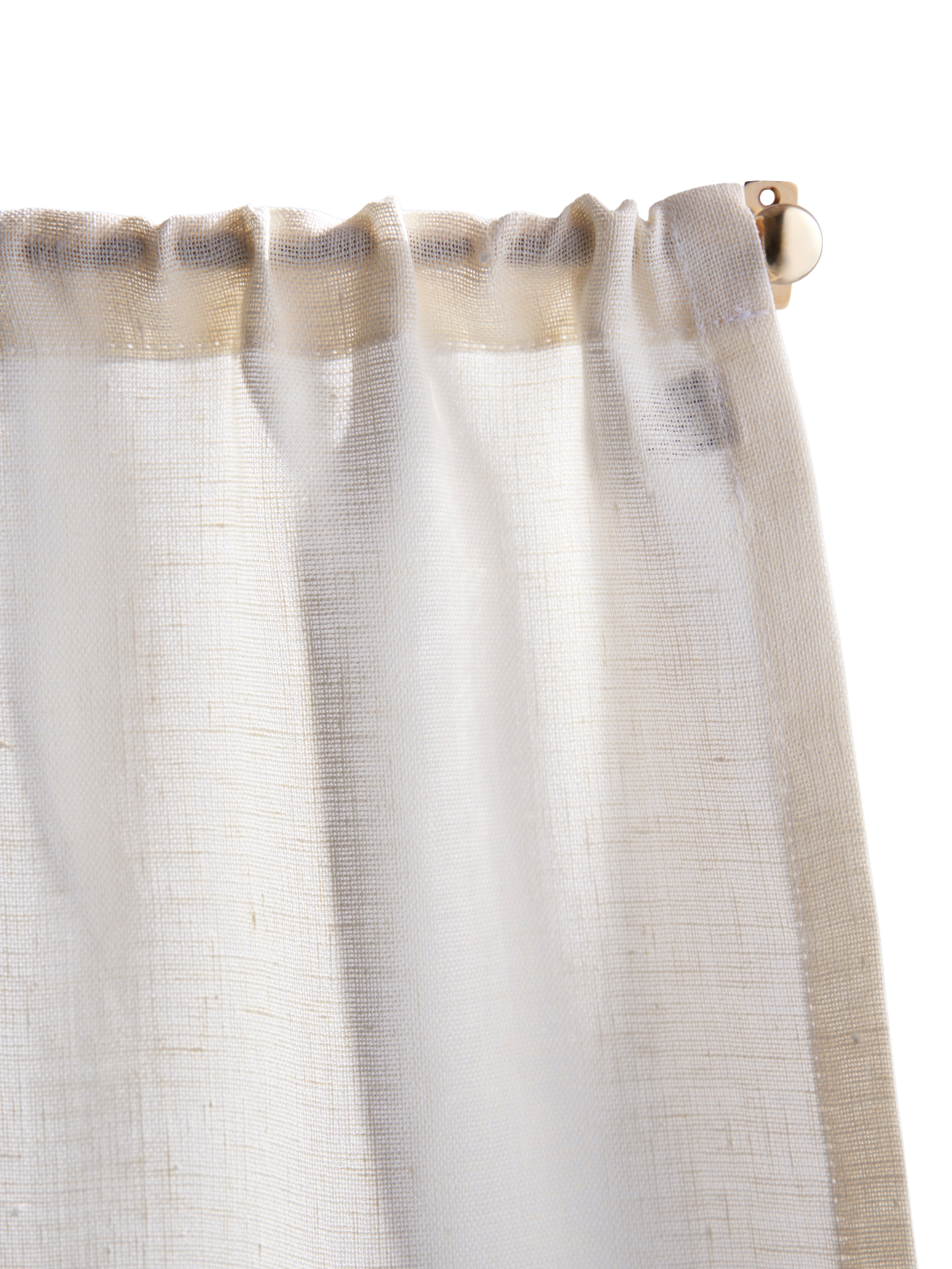 The cafe curtain - open weave Netto linen with a pocket top