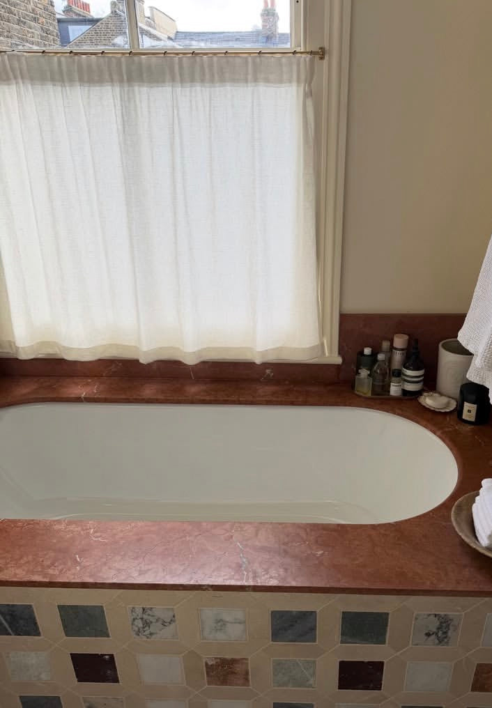 The cafe curtain - soft washed linen with a pleated top