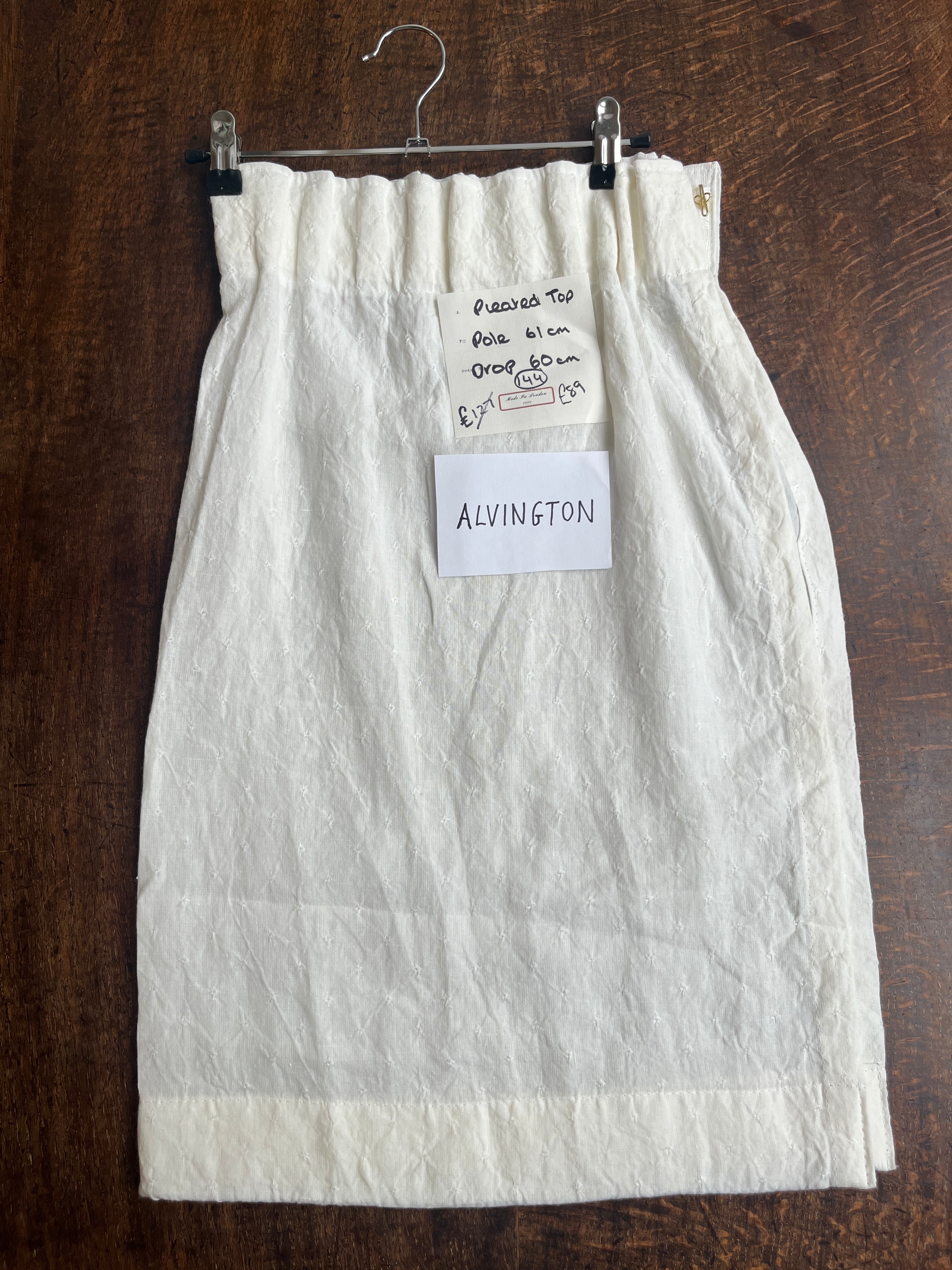 Cafe curtain 144 - pleated top - alvington - Pole Width 61cm x Drop 60cm