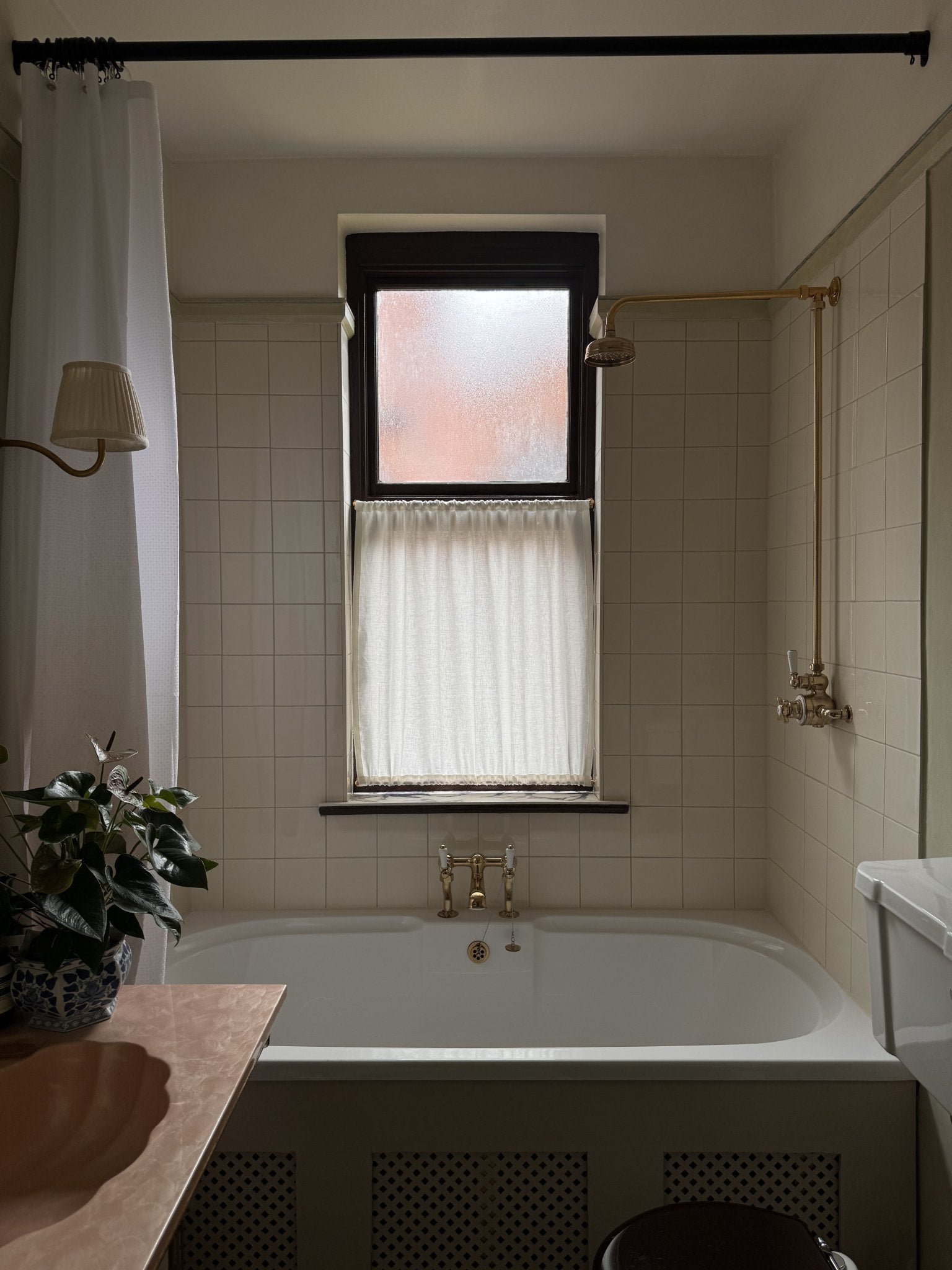 cafe curtain - double pocket - mediumweights - East London Cloth