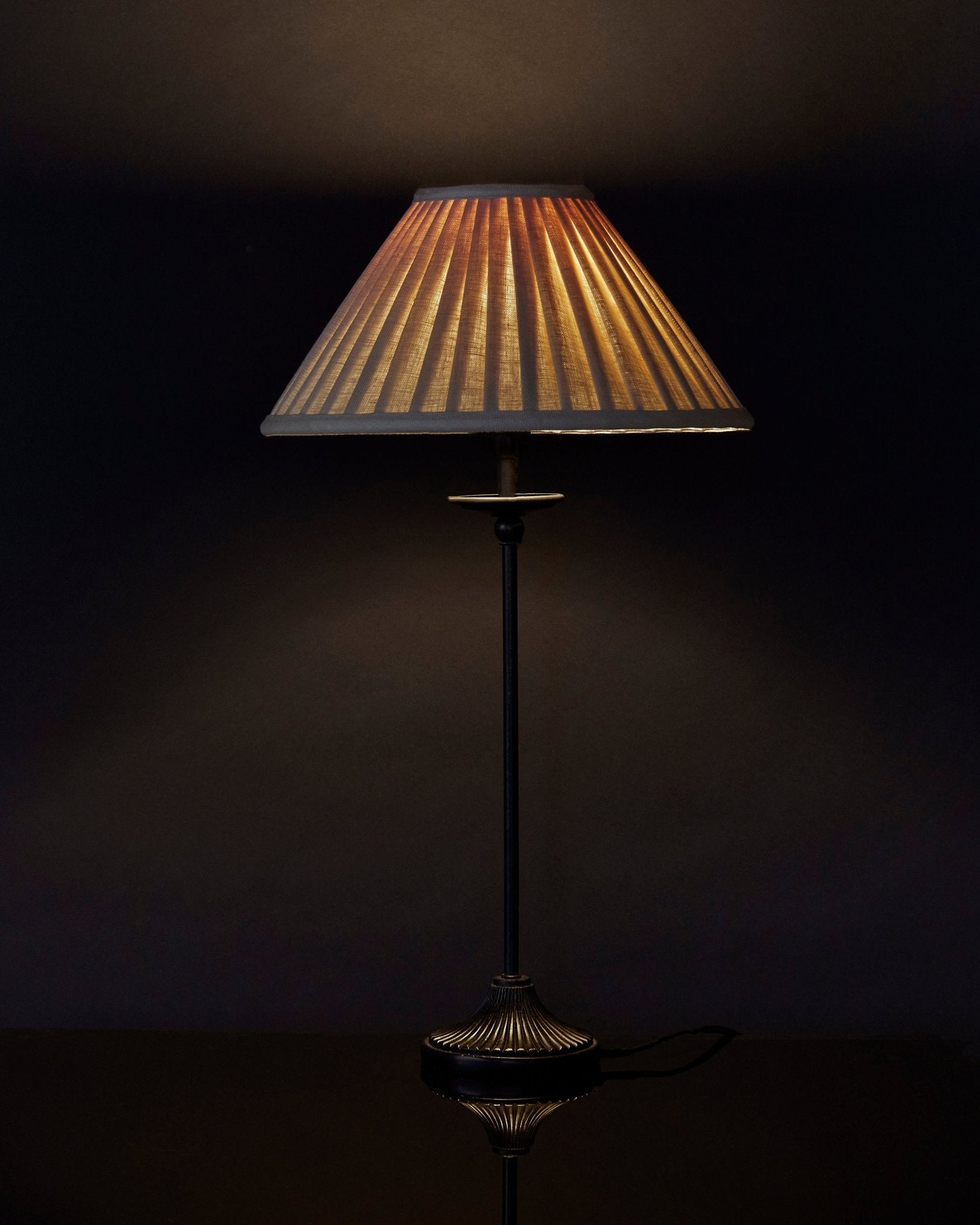 Coolie knife pleat shade - hanbury cornsilk - East London Cloth