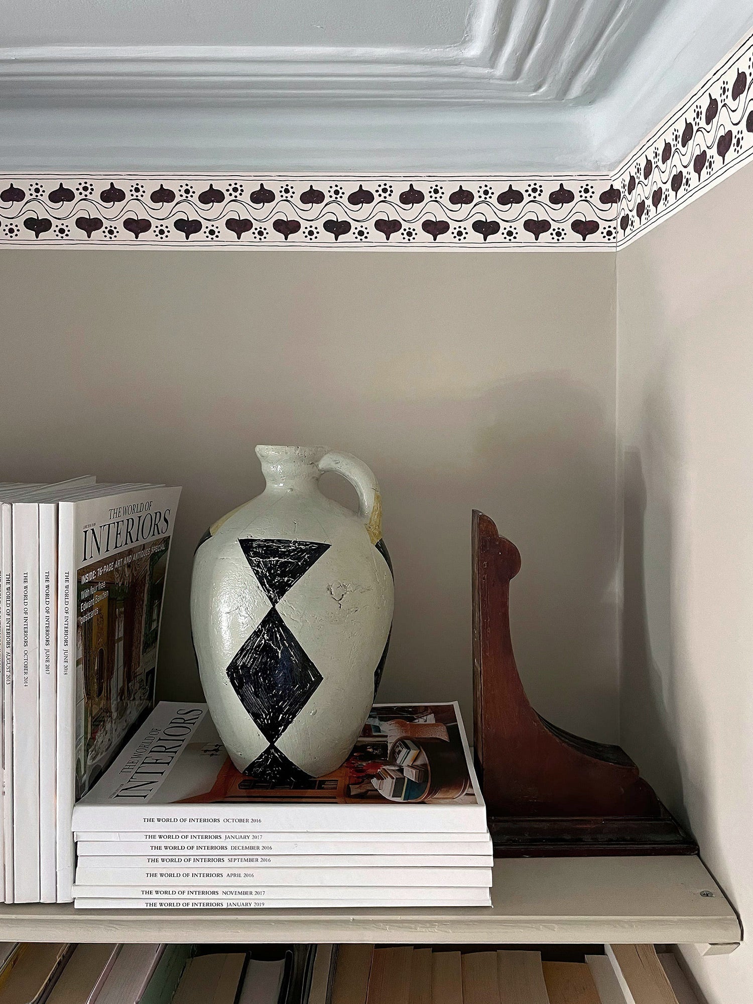 Ivy chaplet border - wine - East London Cloth