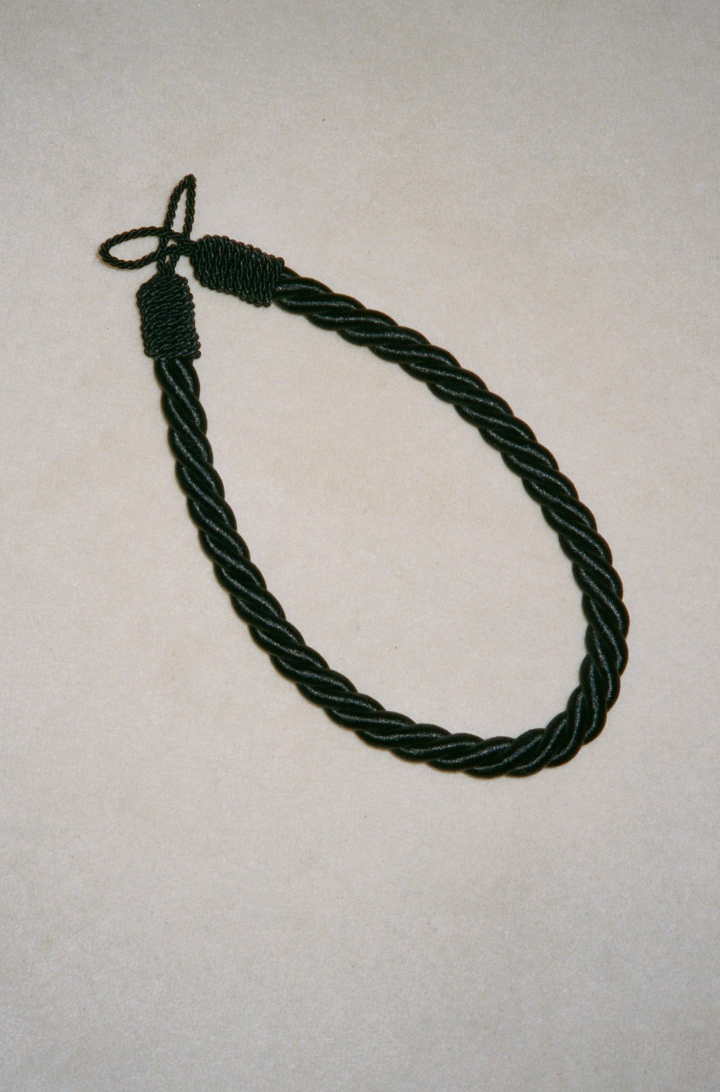 Satin rope curtain tie back - midnight