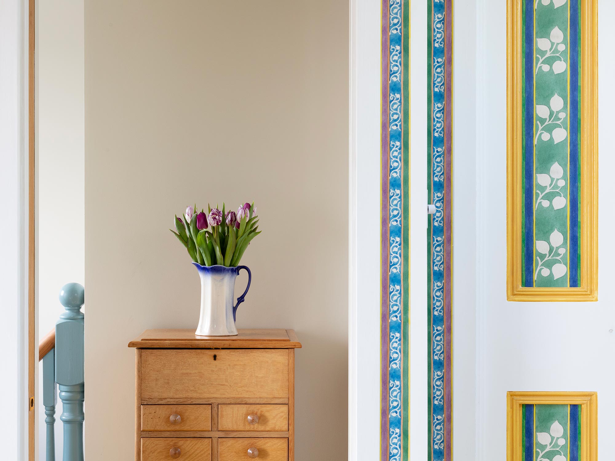 Silk stripe border I - jewel - East London Cloth