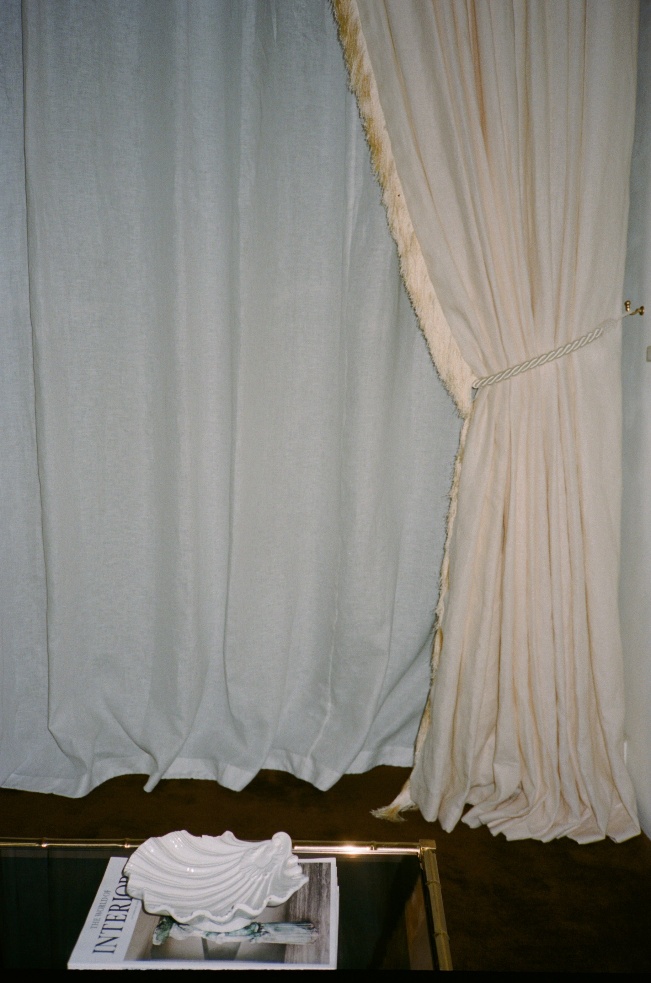 Satin rope curtain tie back - champagne