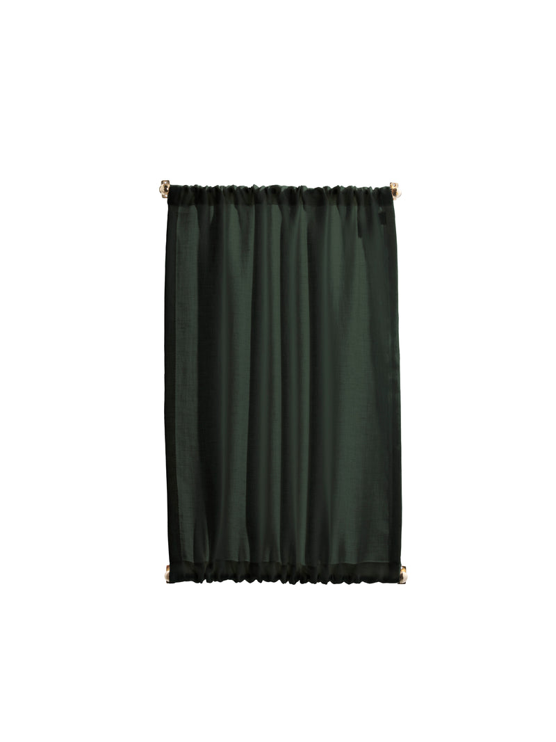 The cafe curtain - softwashed linen with a double pocket - myrtle