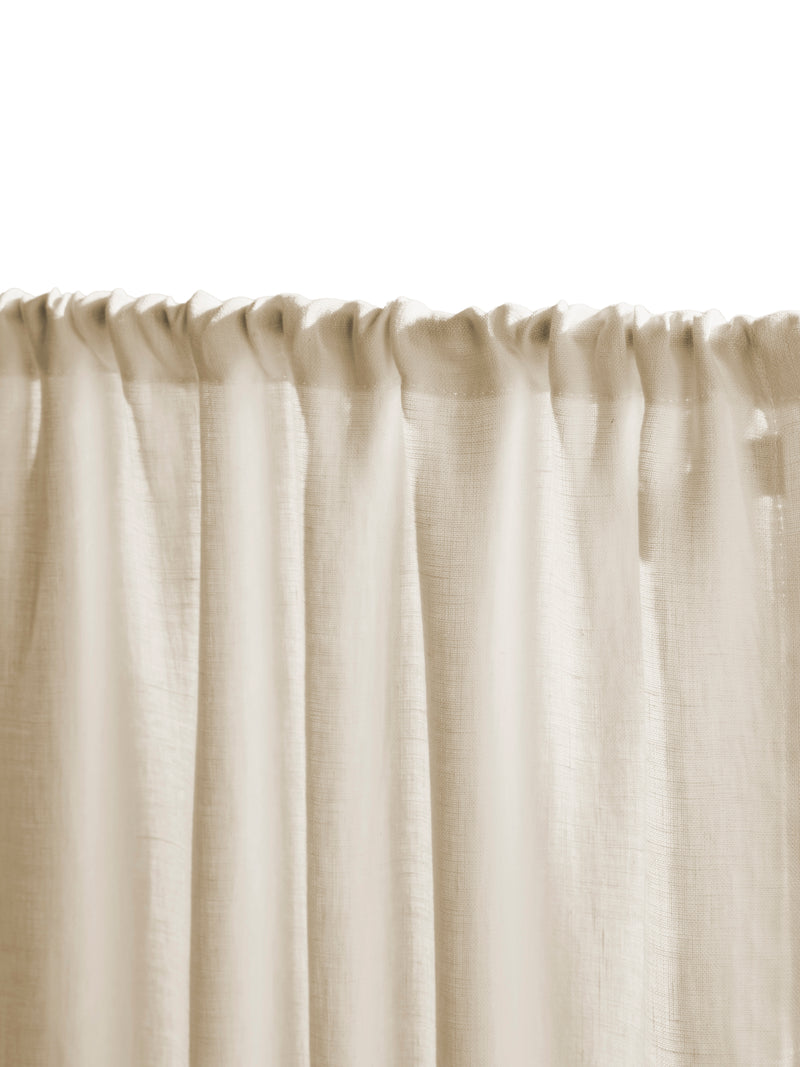 The cafe curtain - soft washed linen with a double pocket - vellum