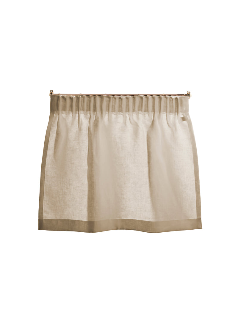 Pleated top cafe curtain - mediumweight - hanbury cornsilk