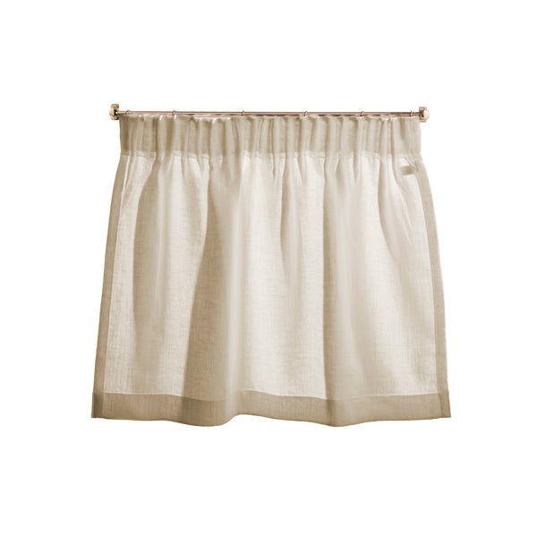 The cafe curtain - soft washed linen with a pleated top