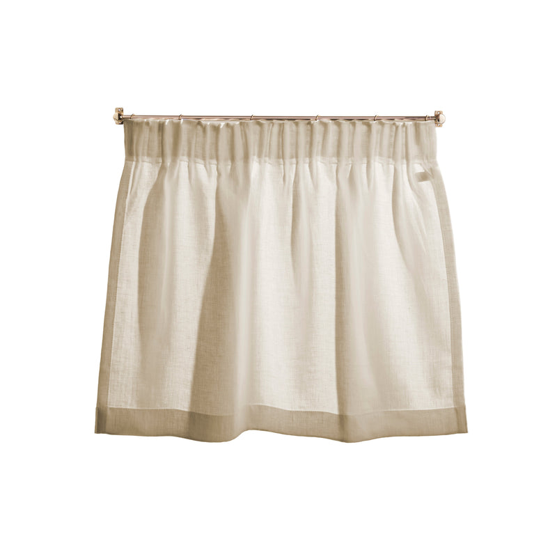 The cafe curtain - soft washed linen with a pleated top