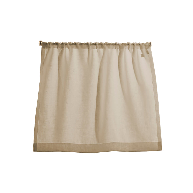 The cafe curtain - lightweight linen with a pocket top - elderfield cornsilk