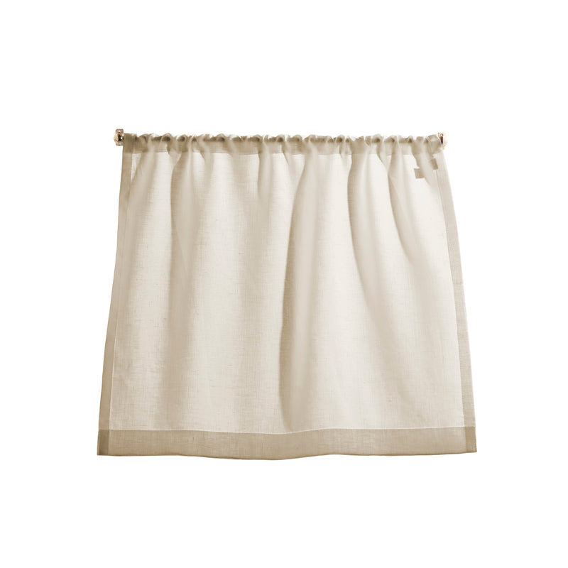 The cafe curtain - lightweight linen with a pocket top - elderfield vellum