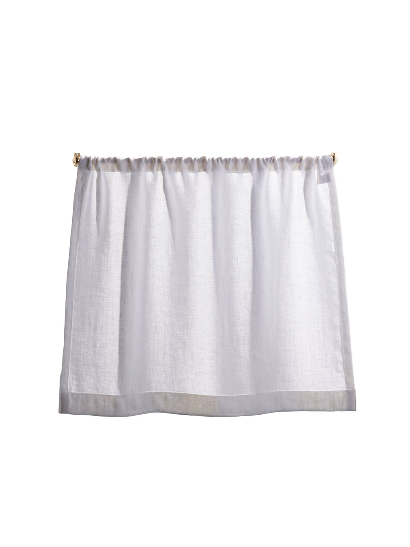 The cafe curtain - soft washed linen with a pocket top - turpentine