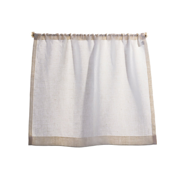 The cafe curtain - open weave Netto linen with a pocket top