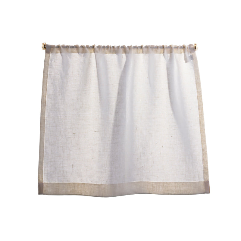 The cafe curtain - sheer linen - with a pocket top - Netto