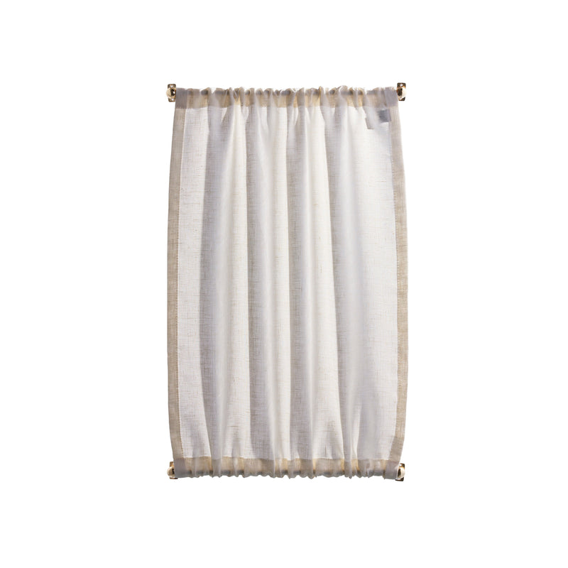 The cafe curtain - open weave linen with a double pocket - netto