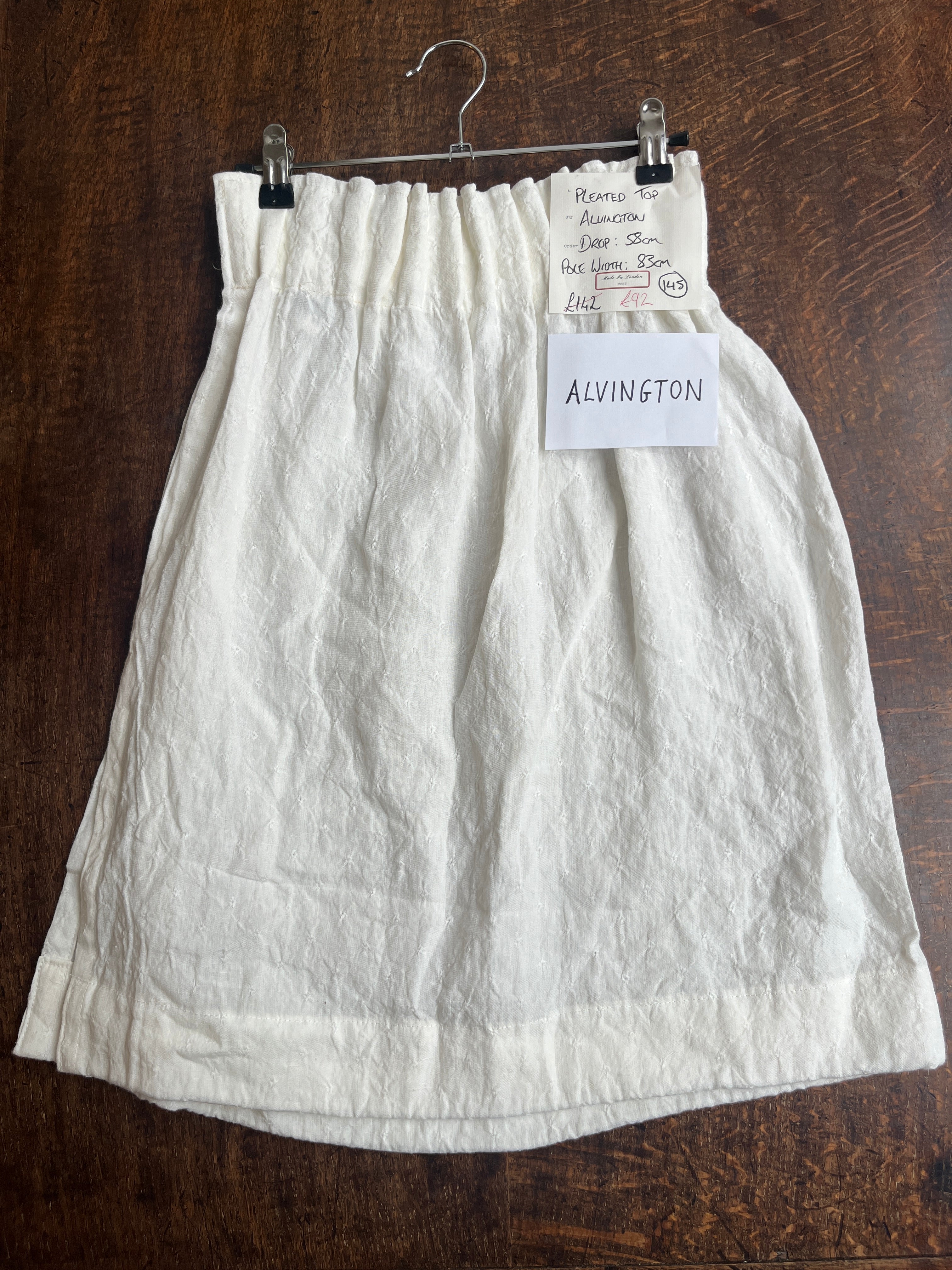 Cafe curtain 145 - pleated top - alvington - Pole Width 83cm x Drop 58cm