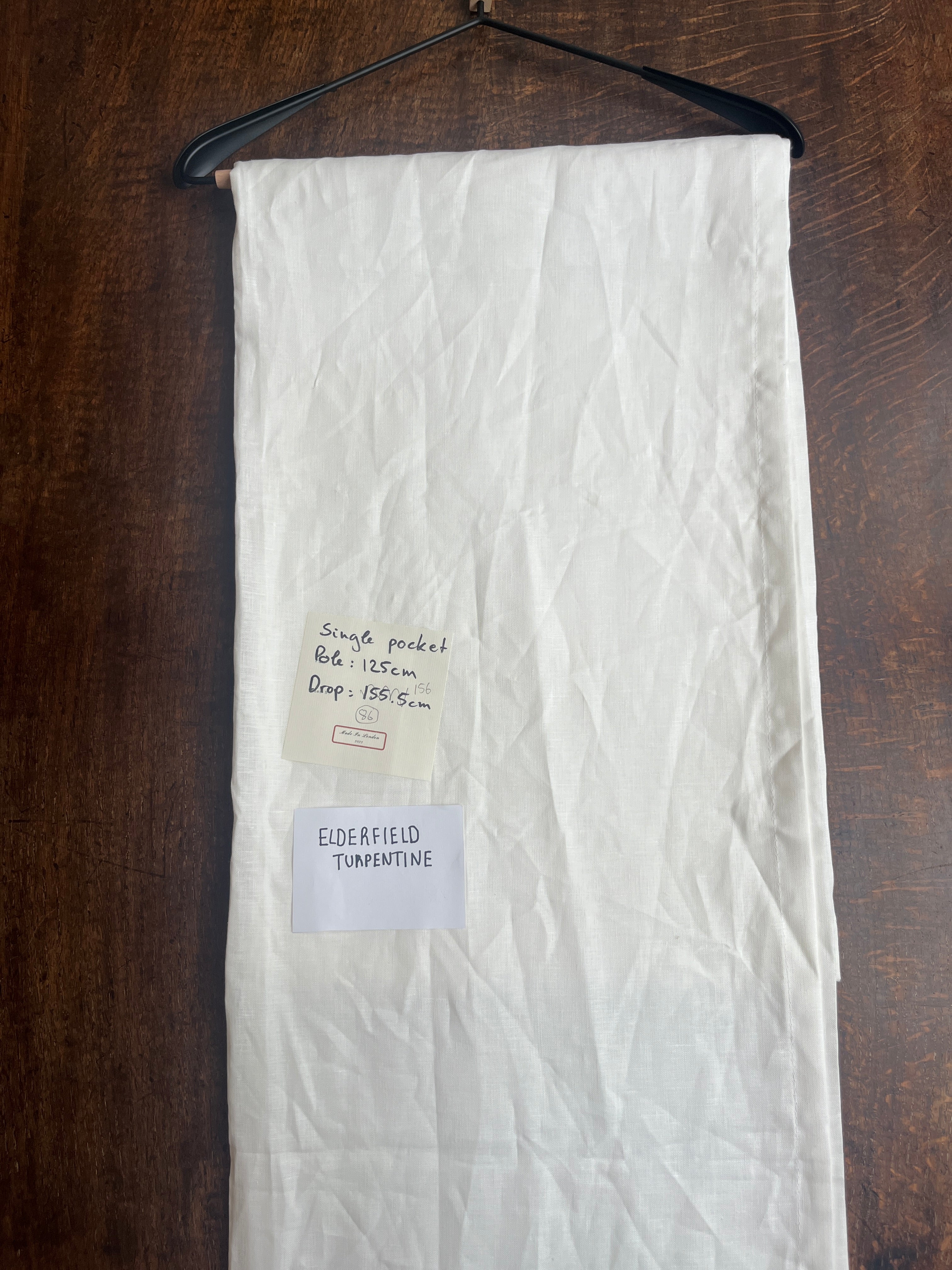 Cafe curtain 86 - pocket top - elderfield turpentine - Pole Width 125cm x Drop 156cm