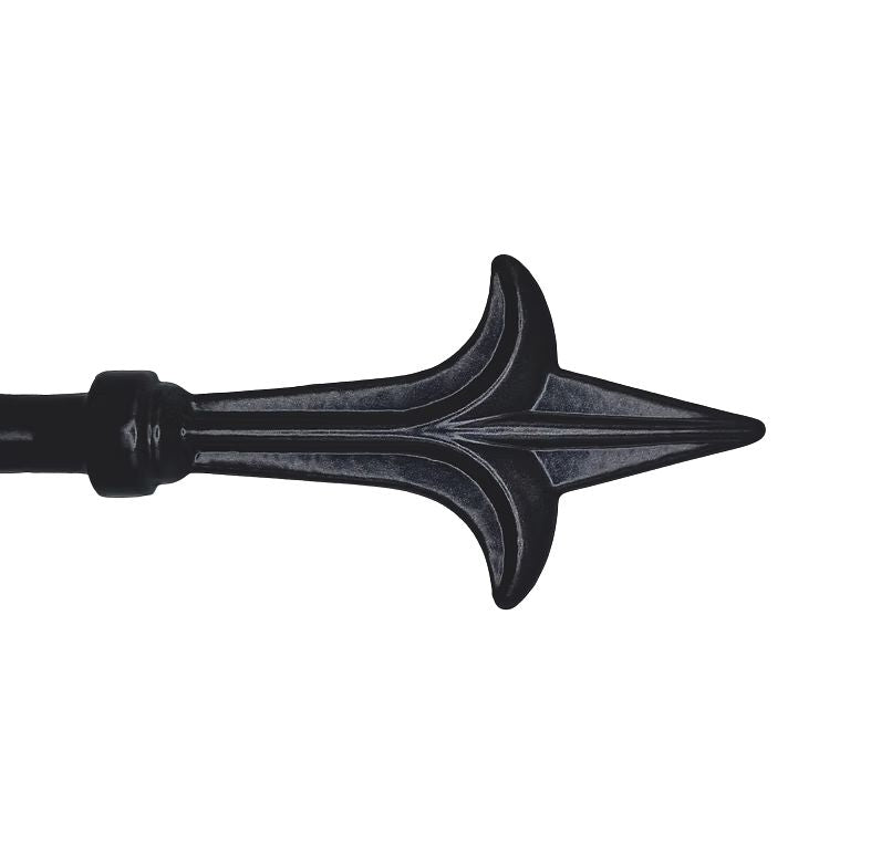 19mm black curtain pole with spear finials