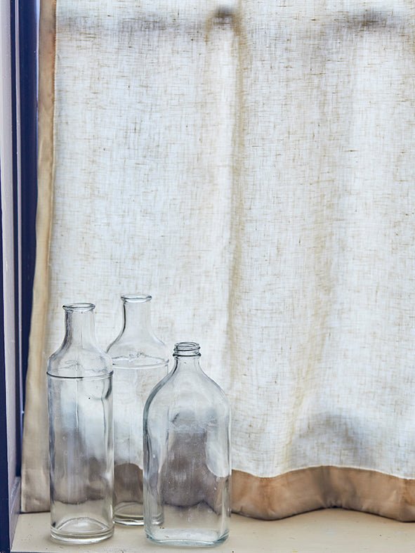 Cafe curtain 65 - pocket top - elderfield cornsilk - Pole Width 36cm x Drop 42cm - East London Cloth