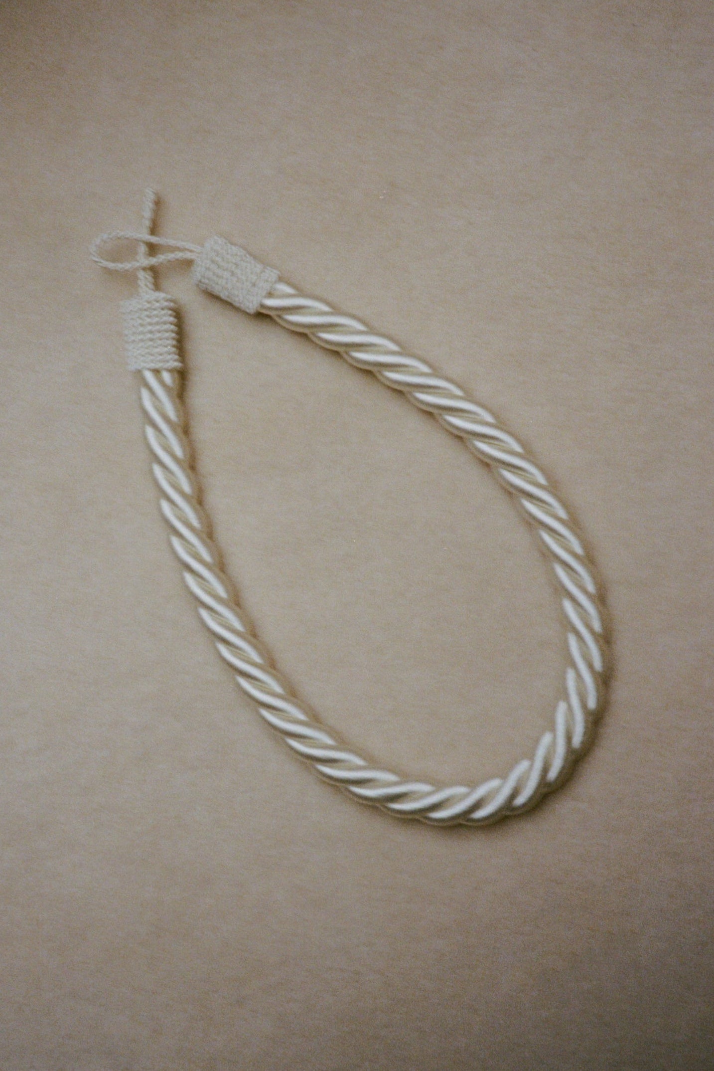 Satin rope curtain tie back - champagne