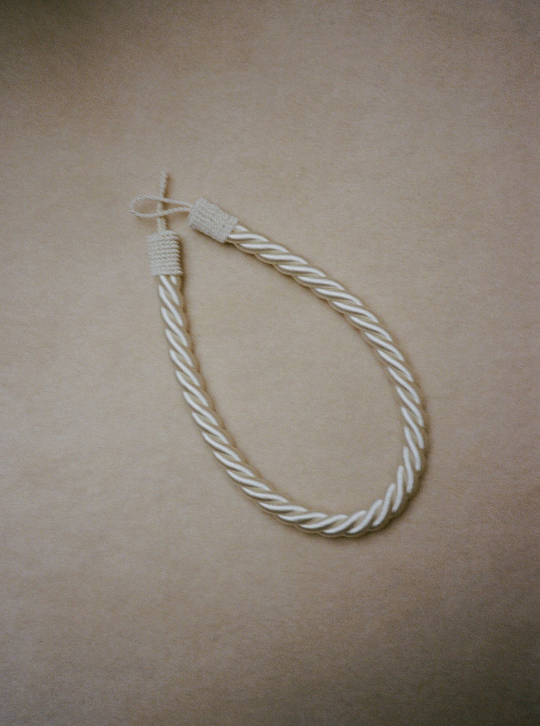 Satin rope curtain tie back - champagne