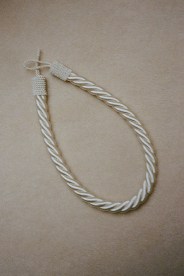Satin rope curtain tie back - champagne