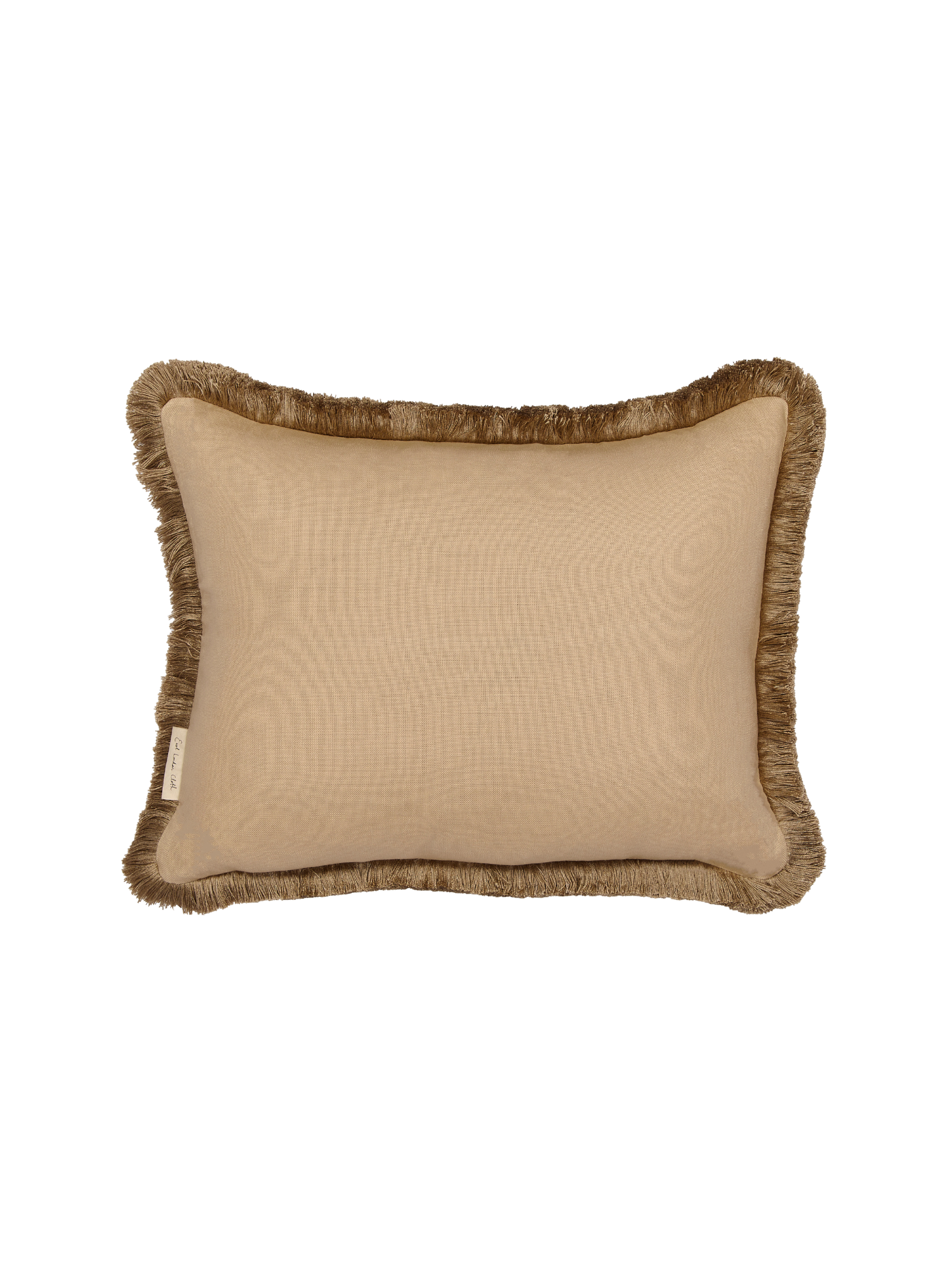 Fringed lumbar in hanbury linen - cornsilk