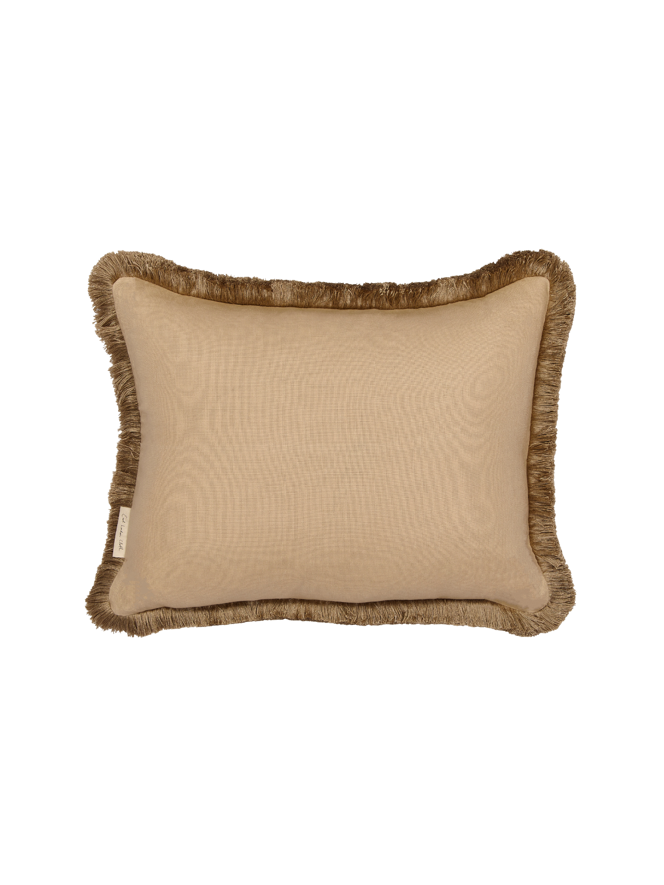 Fringed lumbar in hanbury linen - cornsilk