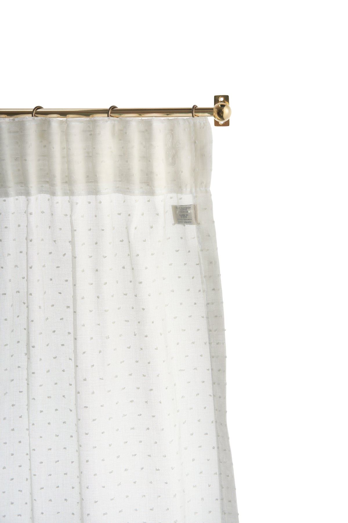 The cafe curtain - lace with a pleated top - polski