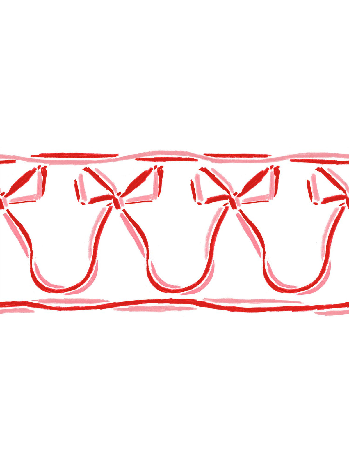 Ribbons wrap you up border - white