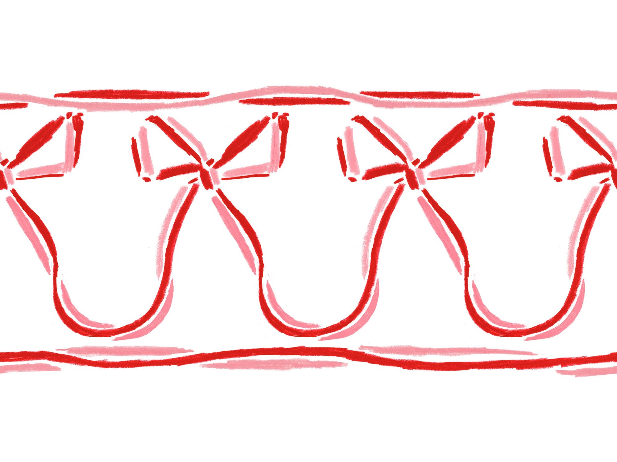 Ribbons wrap you up border - white - East London Cloth