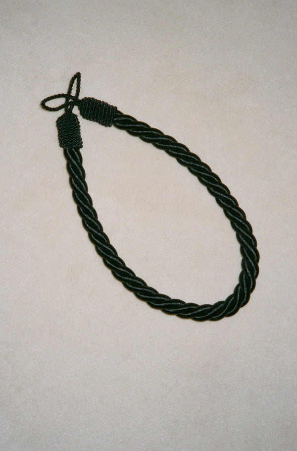 Satin rope curtain tie back - midnight