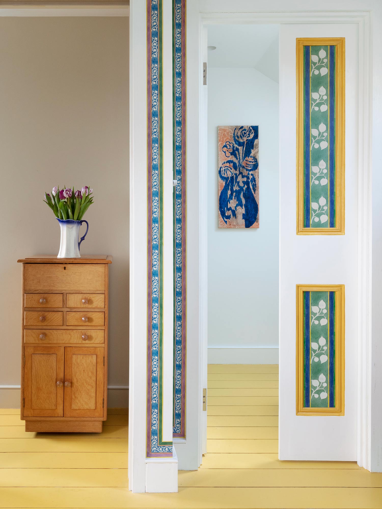 Silk stripe border I - jewel - East London Cloth
