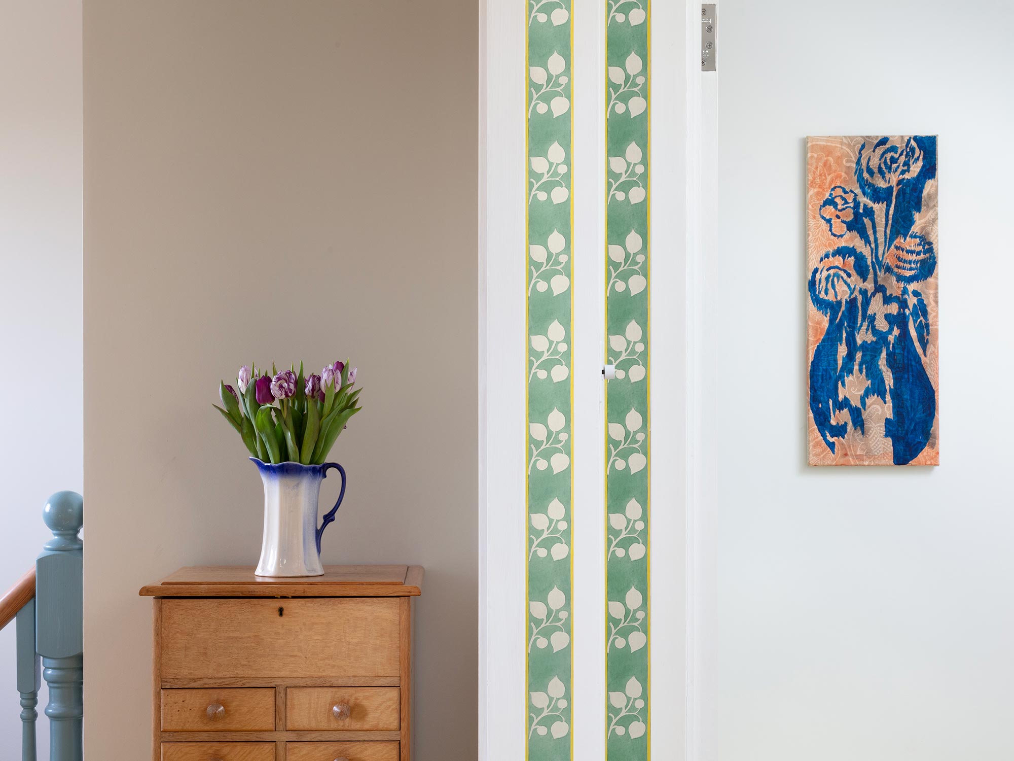 Silk stripe border II - jewel - East London Cloth