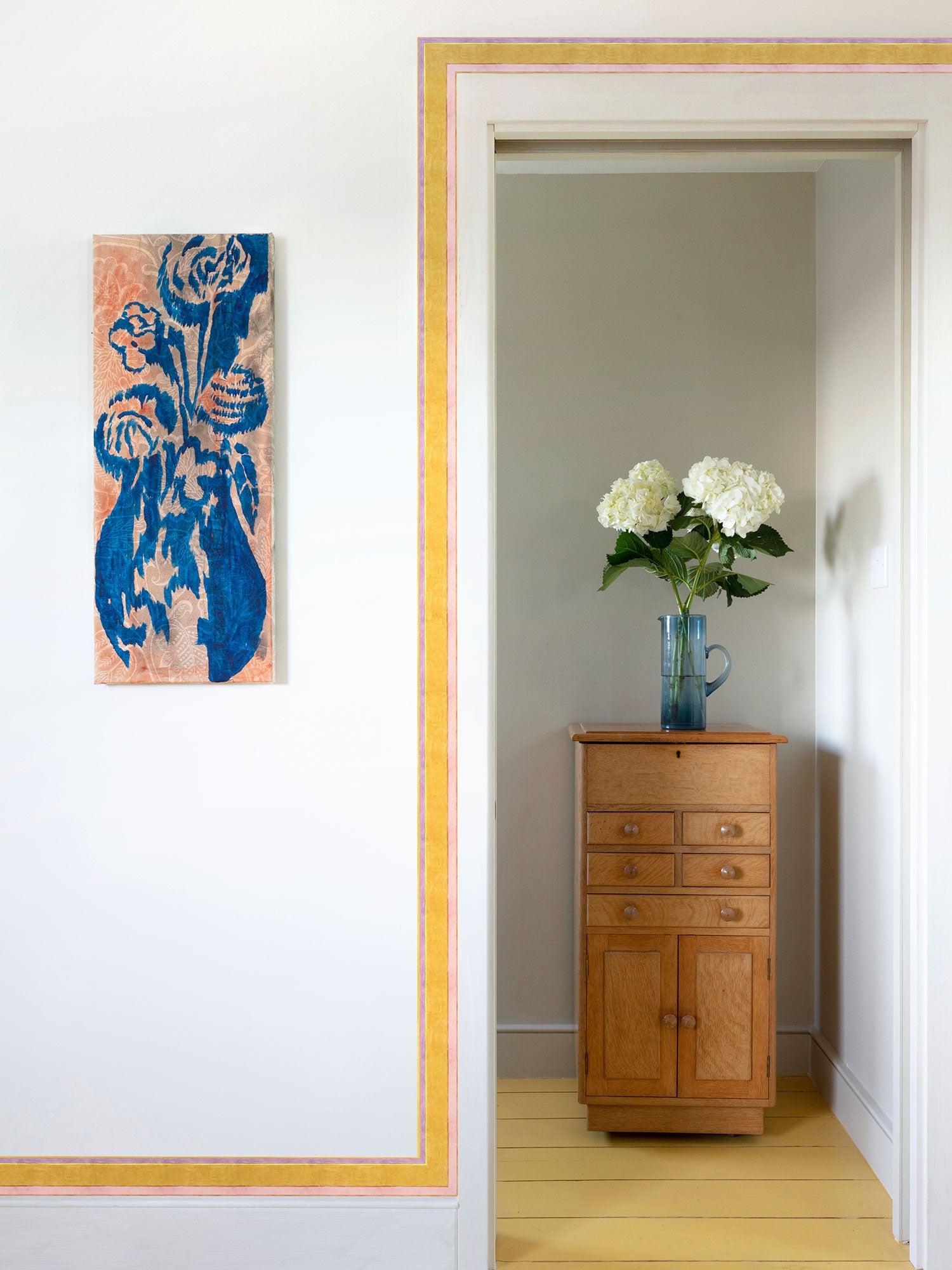 Silk stripe border III - jewel - East London Cloth
